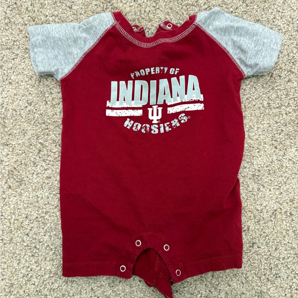PRO EDGE INDIANA HOOSIERS BABY ROMPER SHORT SLEEVE ONE PIECE 6/9M